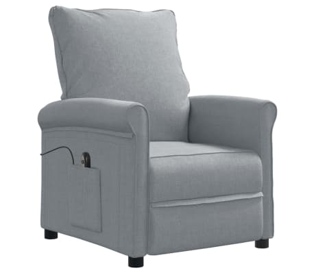 vidaXL Sillón reclinable eléctrico tela gris claro