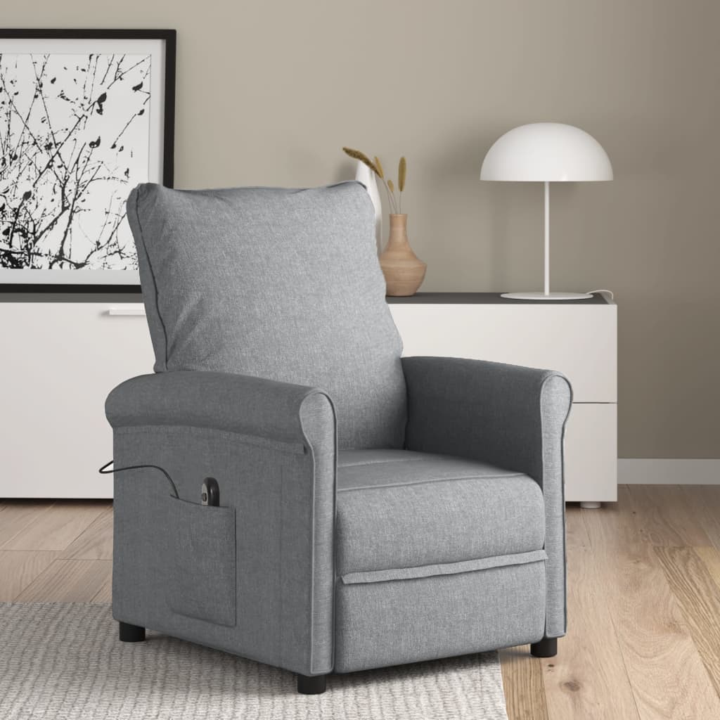 Fauteuil inclinable électrique Gris clair Tissu