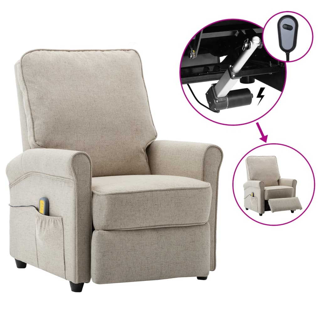 Fauteuil électrique de massage Crème Tissu
