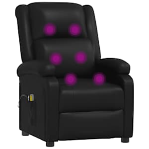 Elektrické masážní křeslo černé umělá kůže - obrázek 8