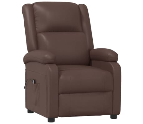 vidaXL Fauteuil inclinable électrique Marron Similicuir