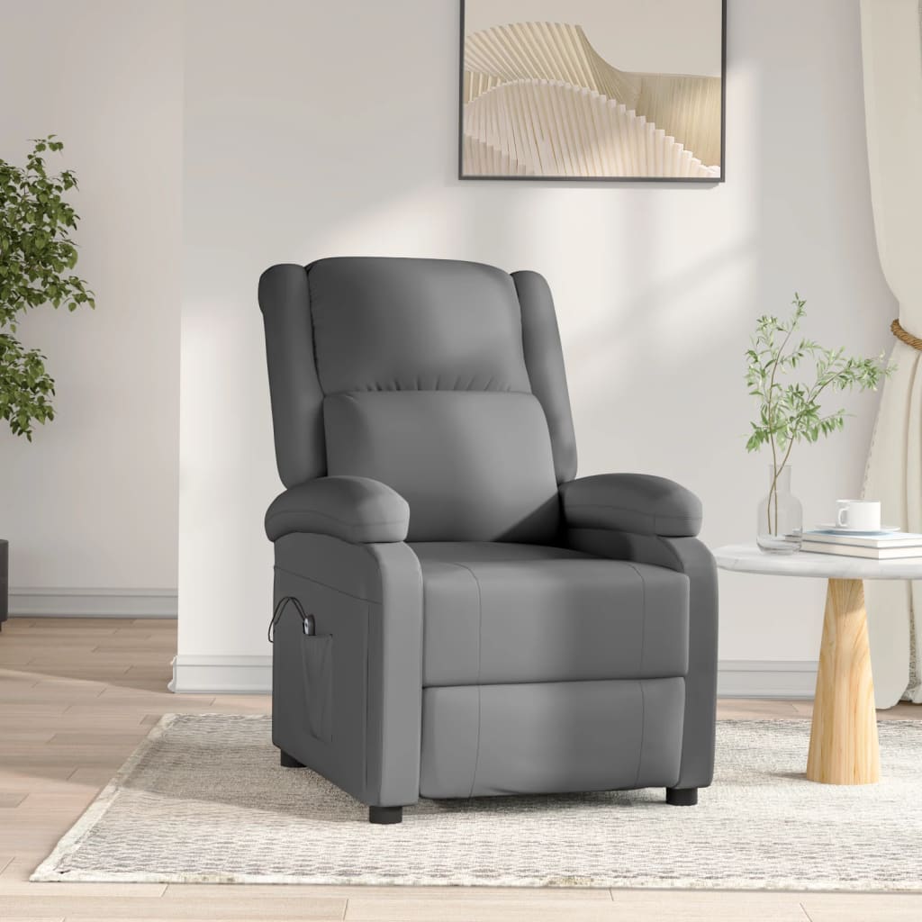 vida XL Relaxsessel Elektrisch Anthrazit Kunstleder