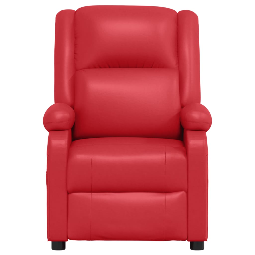 Piros műbőr elektromos dönthető fotel 