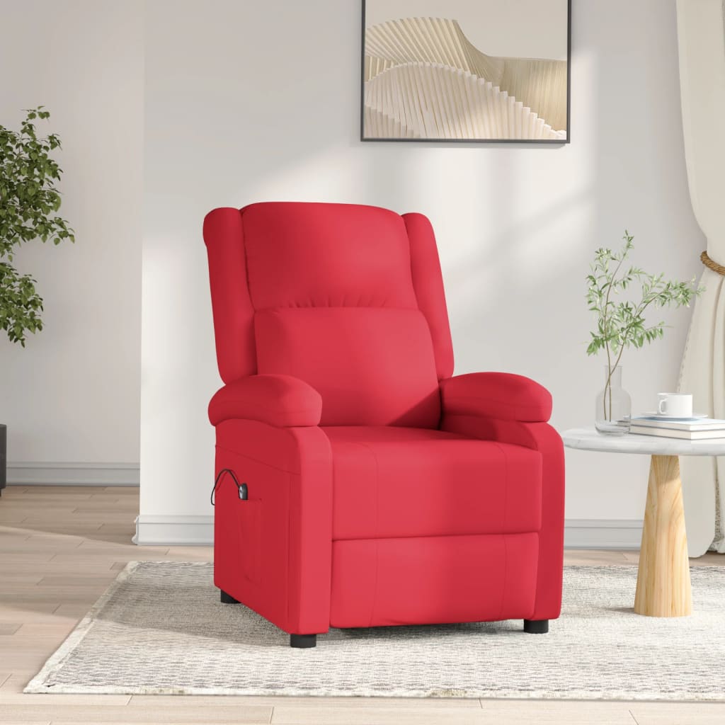 vida XL Relaxsessel Elektrisch Rot Kunstleder