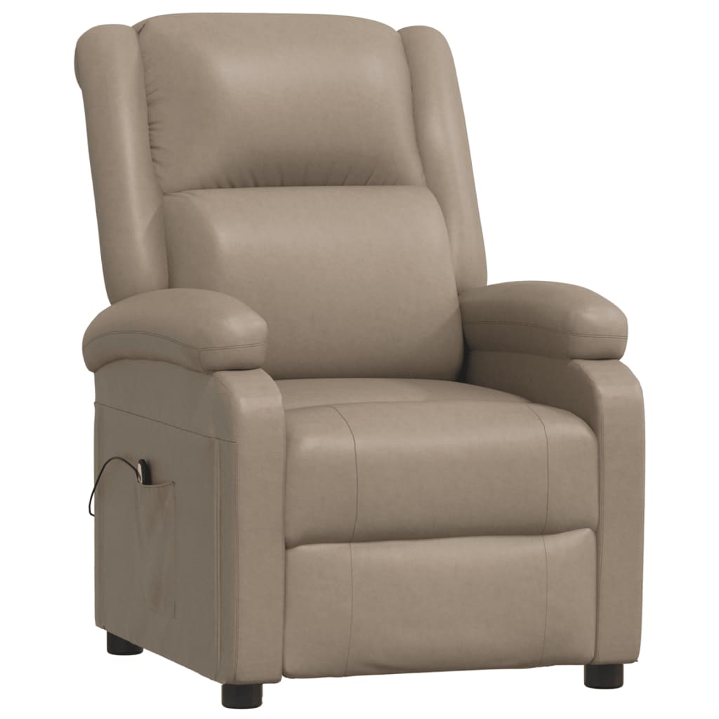 

vidaXL Fauteuil verstelbaar elektrisch kunstleer cappuccinokleurig