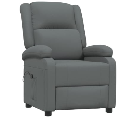 vidaXL Fauteuil inclinable électrique Gris foncé Tissu