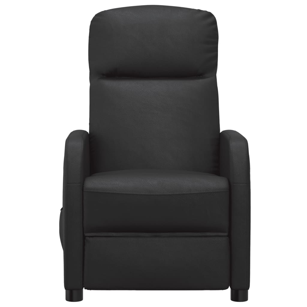 Fekete műbőr dönthető elektromos fotel 