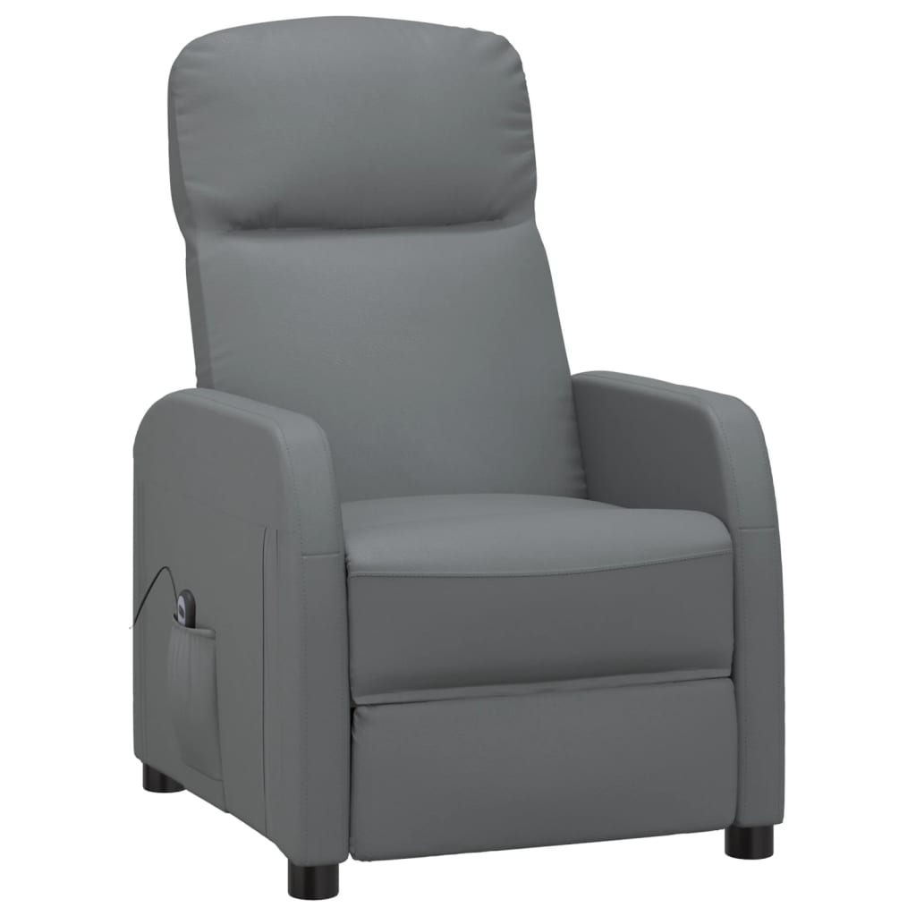 

vidaXL Fauteuil verstelbaar elektrisch kunstleer antracietkleurig