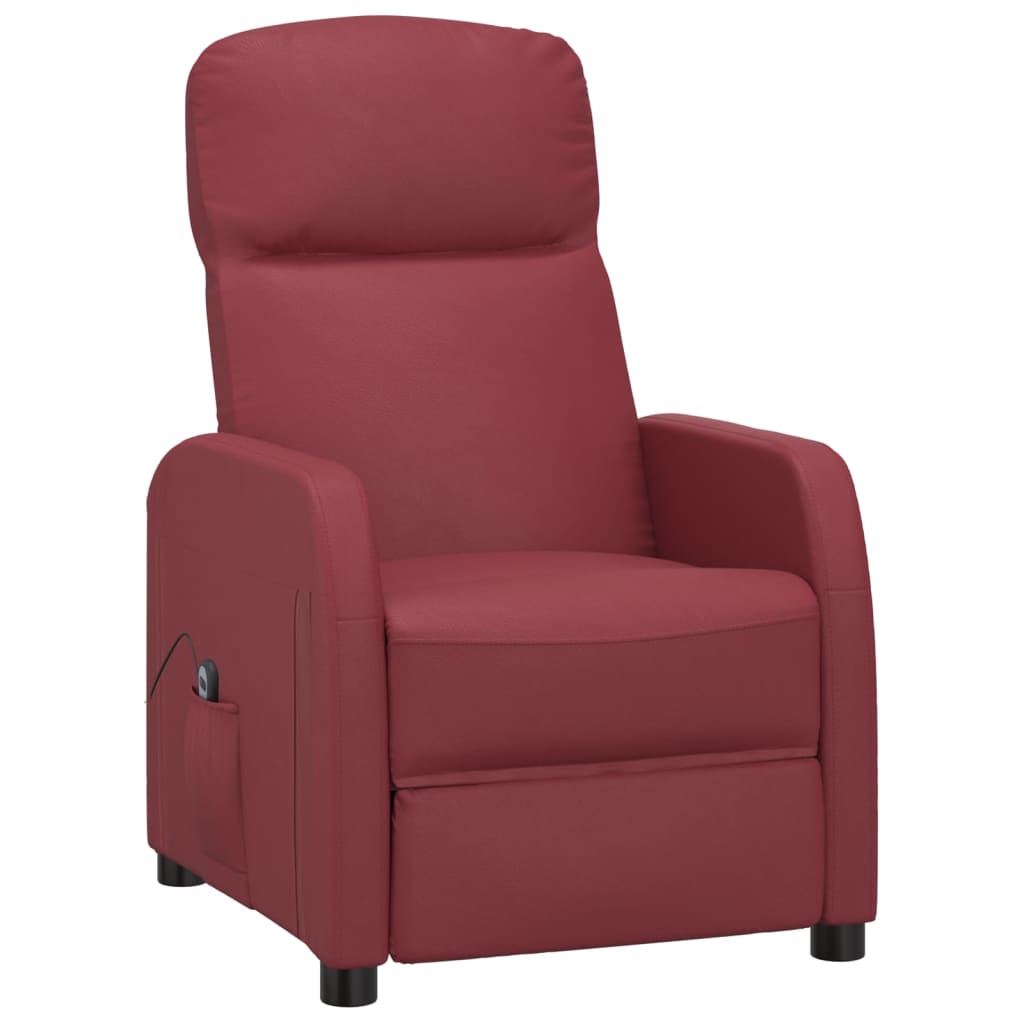 

vidaXL Fauteuil verstelbaar elektrisch kunstleer wijnrood