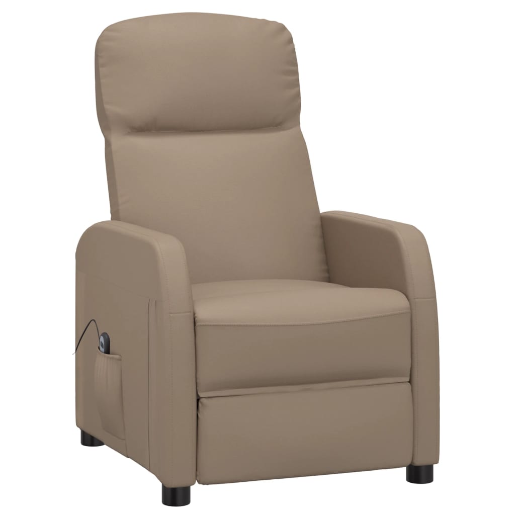 

vidaXL Fauteuil verstelbaar elektrisch kunstleer cappuccinokleurig
