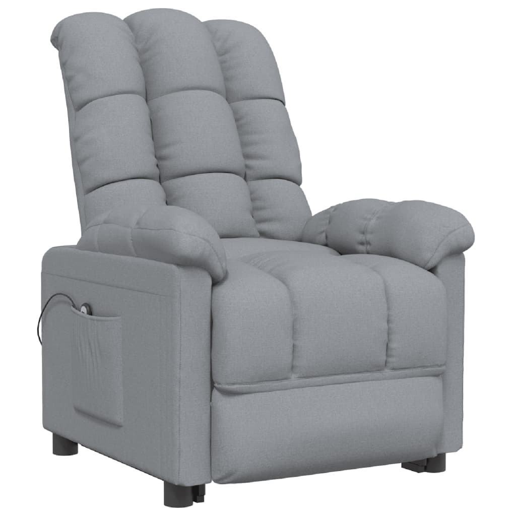 

vidaXL Fauteuil verstelbaar elektrisch stof lichtgrijs