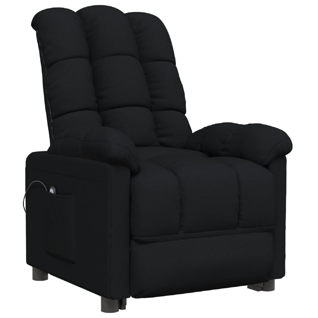 vidaXL Fauteuil inclinable électrique Noir Tissu