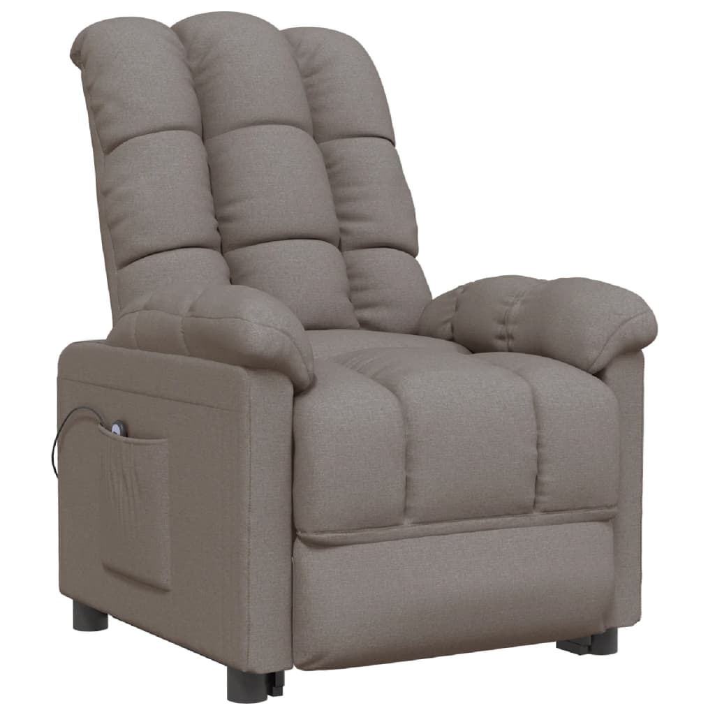 

vidaXL Fauteuil verstelbaar elektrisch stof taupe