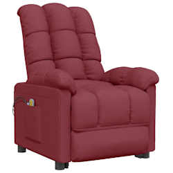vidaXL Massagesessel Elektrisch Weinrot Stoff