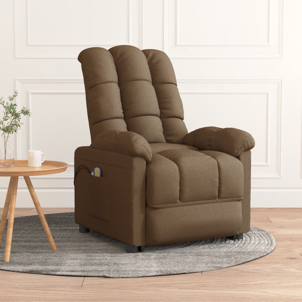 Fauteuil électrique de massage Marron Tissu