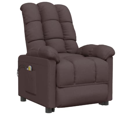 vidaXL Fauteuil électrique de massage Marron foncé Tissu