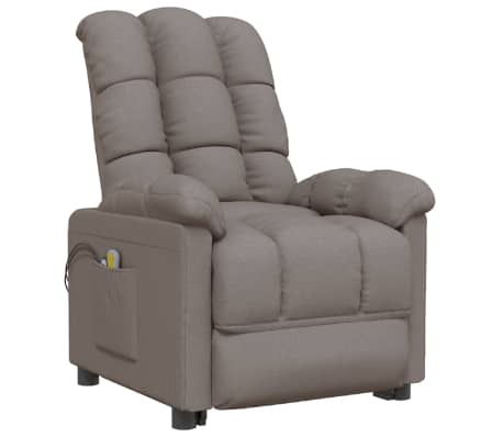 vidaXL Elektrinis masažinis krėslas, taupe spalvos, audinys