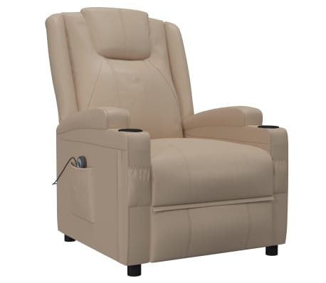 vidaXL kávészínű műbőr elektromos dönthető fotel
