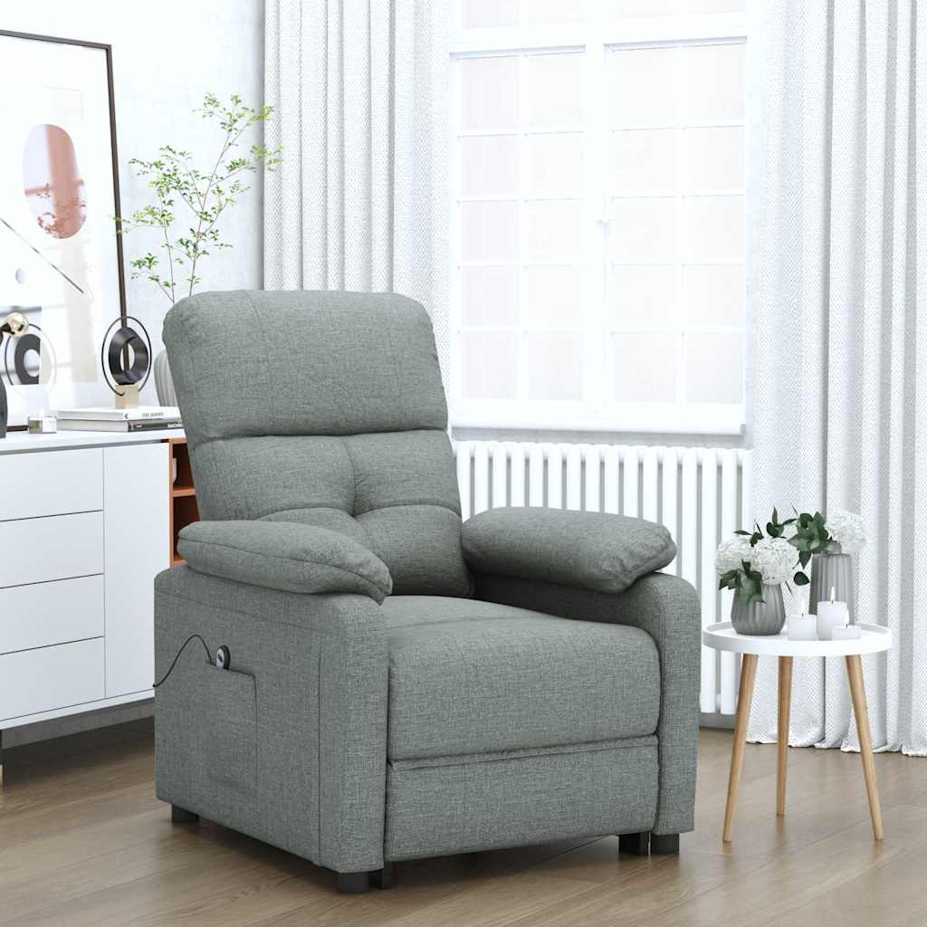 vidaXL Elektryczny fotel rozk�adany, ciemnoszary, obity tkanin�