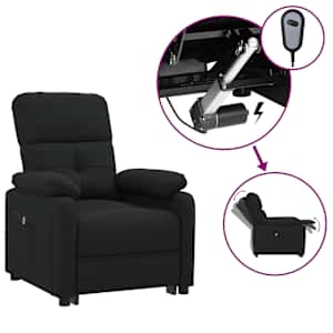Elektrické polohovací křeslo černé textil - obrázek 2