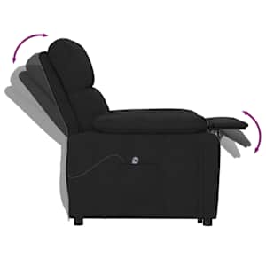 Elektrické polohovací křeslo černé textil - obrázek 7