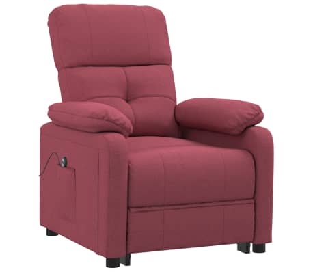 vidaXL Sillón reclinable eléctrico tela rojo tinto