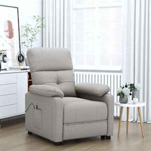 Elektrické polohovací křeslo taupe textil - obrázek 1
