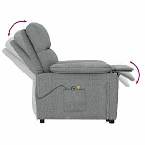 Elektrické masážní křeslo tmavě šedé textil - obrázek 8