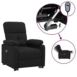Elektrické masážní křeslo černé textil - obrázek 2