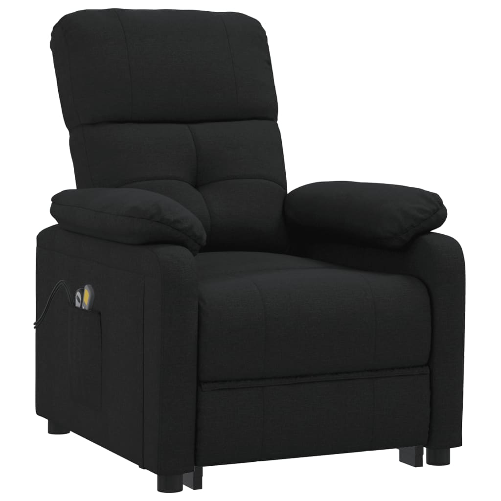 vidaXL Fauteuil électrique de massage Noir Tissu