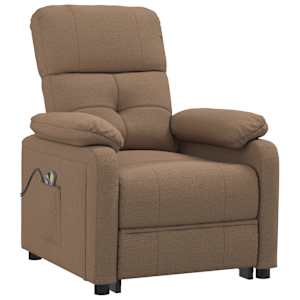 vidaXL Fauteuil &eacute;lectrique de massage Marron Tissu