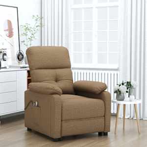 Elektrické masážní křeslo hnědé textil