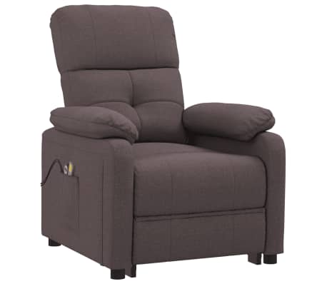 vidaXL Elektrinis masažinis krėslas, tamsiai rudos spalvos, audinys