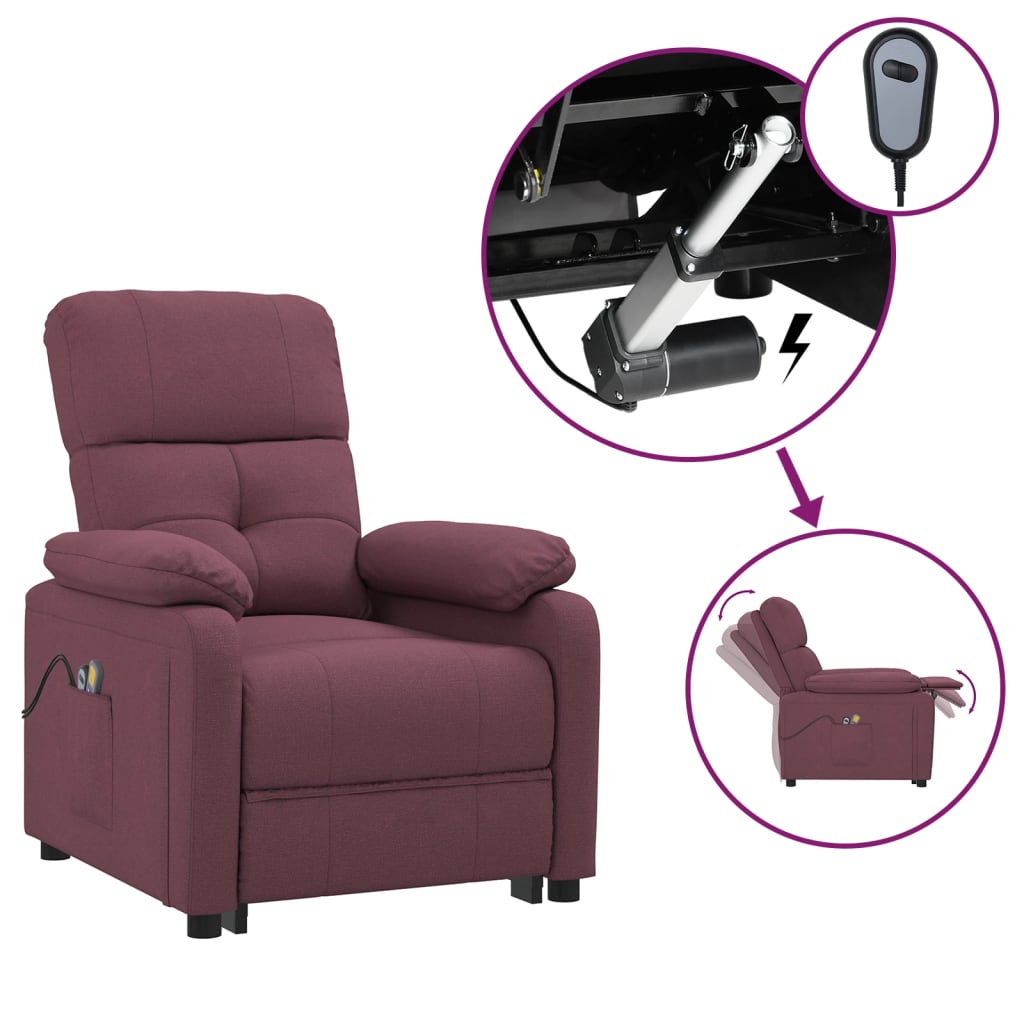 Fauteuil électrique de massage Violet Tissu