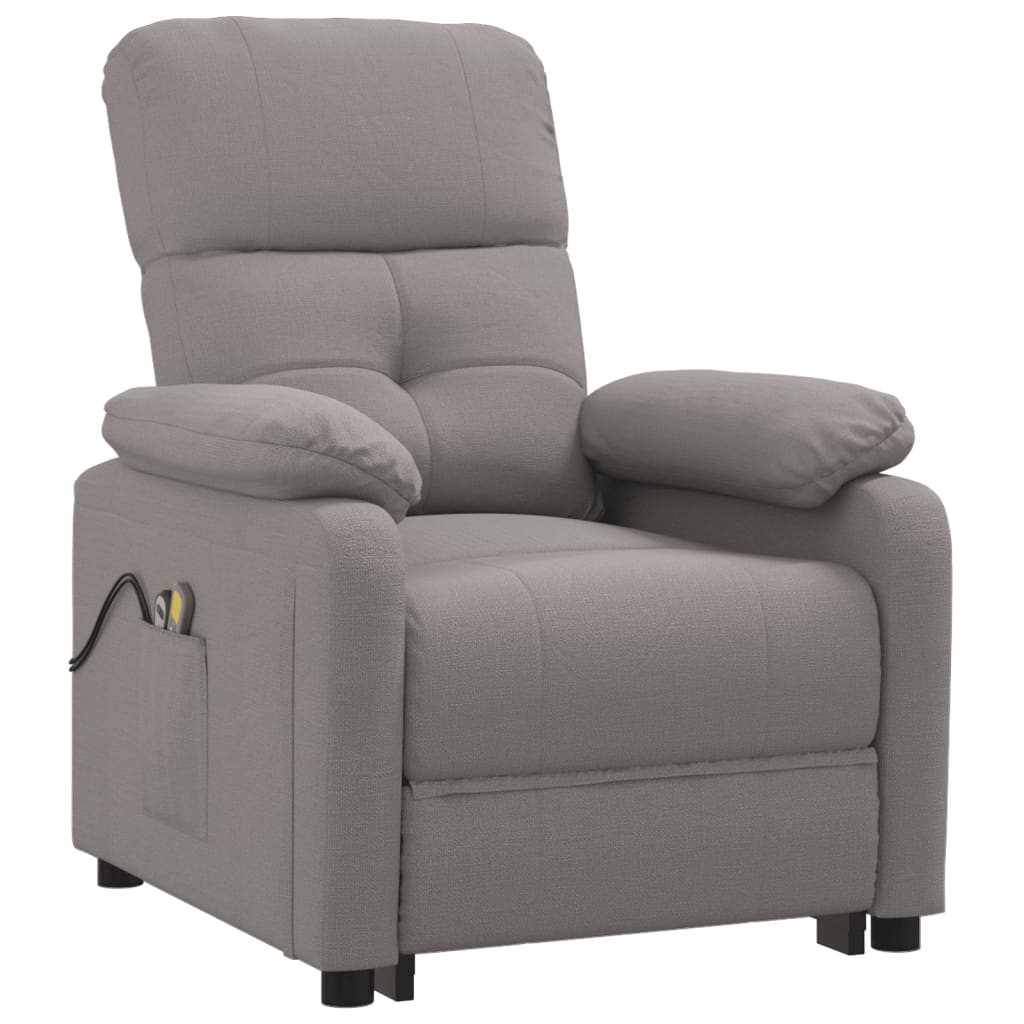 

vidaXL Massagestoel verstelbaar elektrisch stof taupe