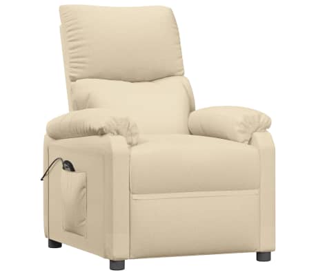 vidaXL Elektrinis atlo&scaron;iamas krėslas, kreminės spalvos, audinys