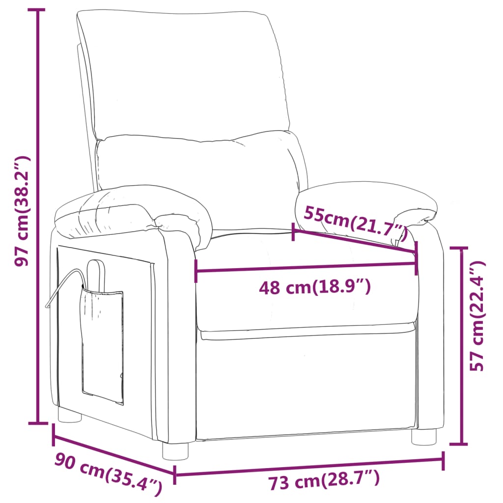 Világosszürke szövet dönthető elektromos TV-fotel 