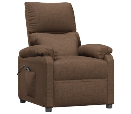 vidaXL elektrisks atpūtas krēsls, atgāžams, brūns audums