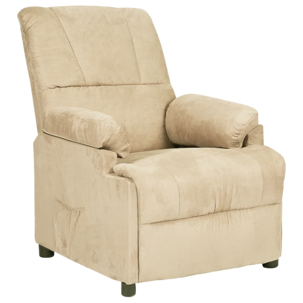 

vidaXL Fauteuil verstelbaar kunstsuède crème
