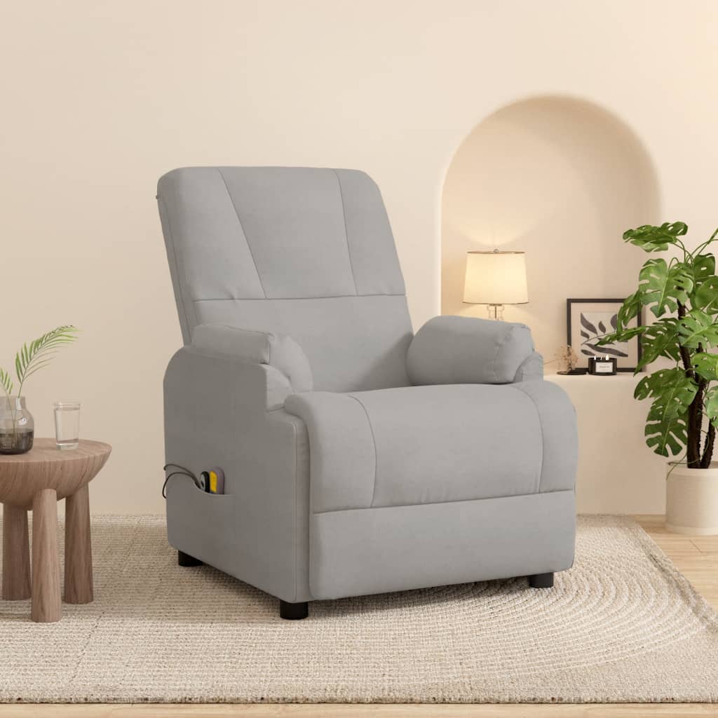 Fauteuil de massage électrique Gris clair Similicuir daim