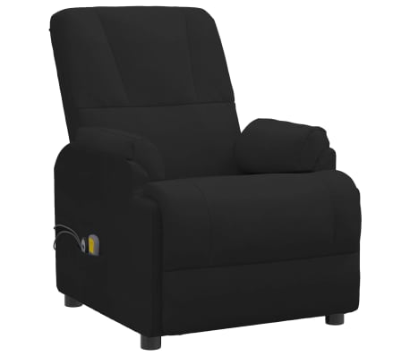 vidaXL Električna masažna fotelja od umjetne brušene kože crna