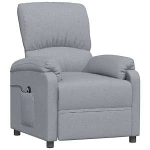 vidaXL Sill&oacute;n reclinable el&eacute;ctrico tela gris claro