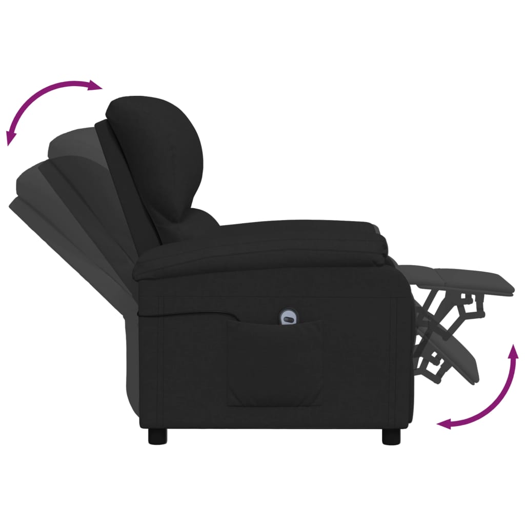 Fekete szövet dönthető elektromos szék 