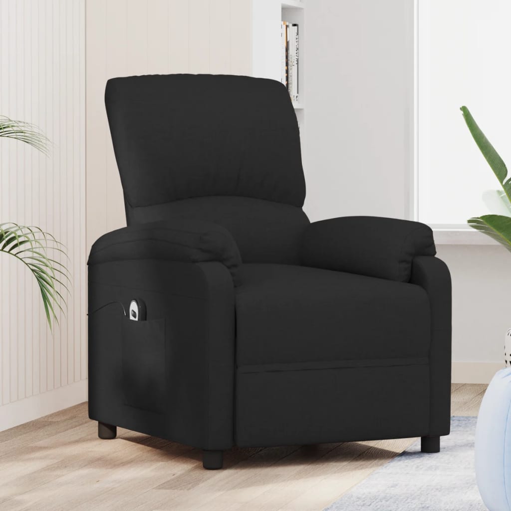 Fauteuil inclinable électrique Noir Tissu