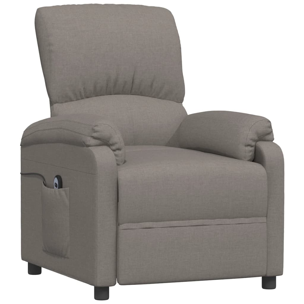 

vidaXL Fauteuil verstelbaar elektrisch stof taupe
