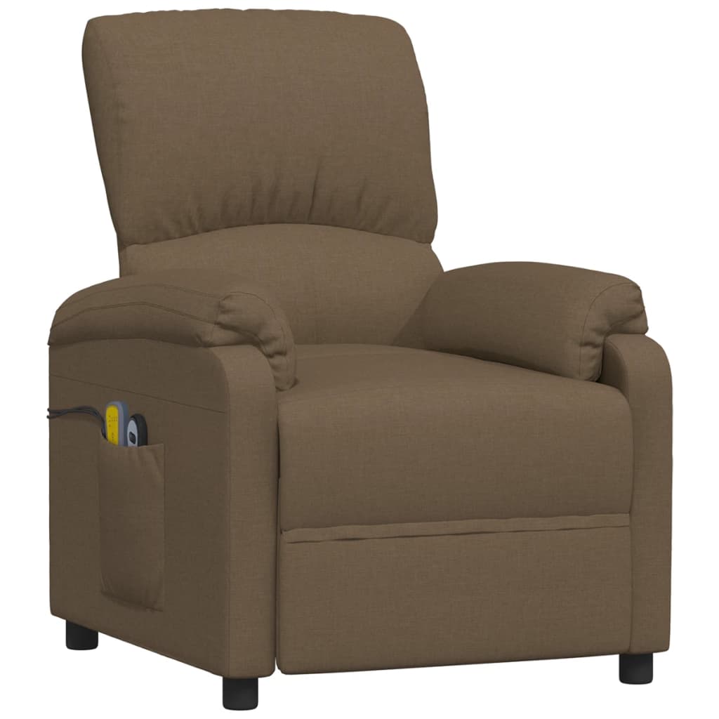 vidaXL Elektrinis masažinis krėslas, rudos spalvos, audinys