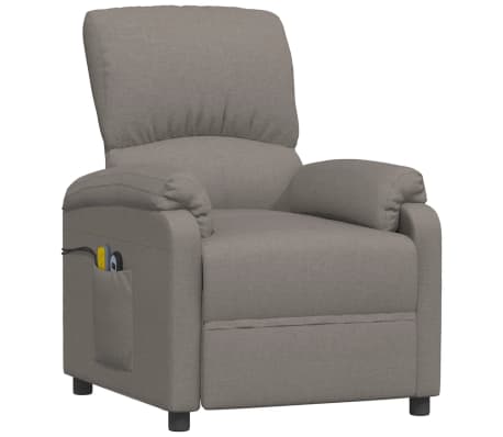 vidaXL Fauteuil électrique de massage Taupe Tissu