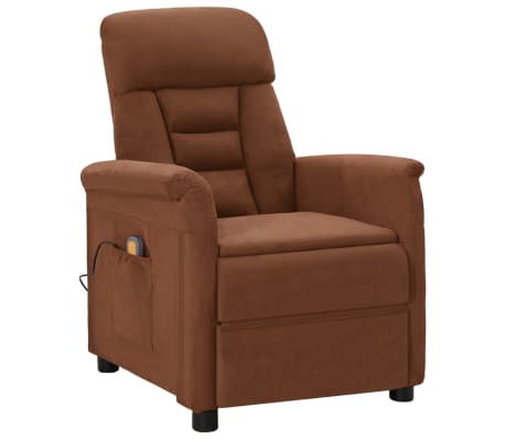 vidaXL Electric Massage Recliner Brown Faux Leather