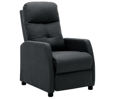 vidaXL Electric Recliner Chair Dark Grey Fabric