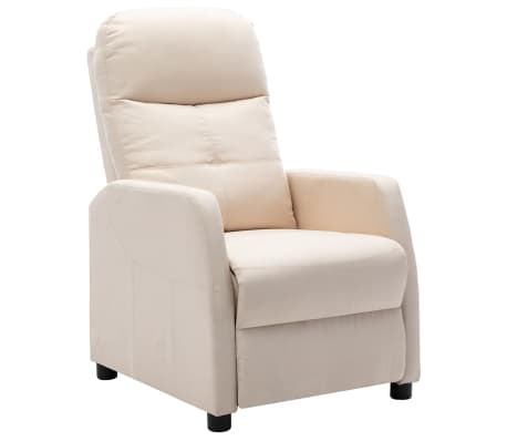 vidaXL Fauteuil inclinable &eacute;lectrique cr&egrave;me tissu